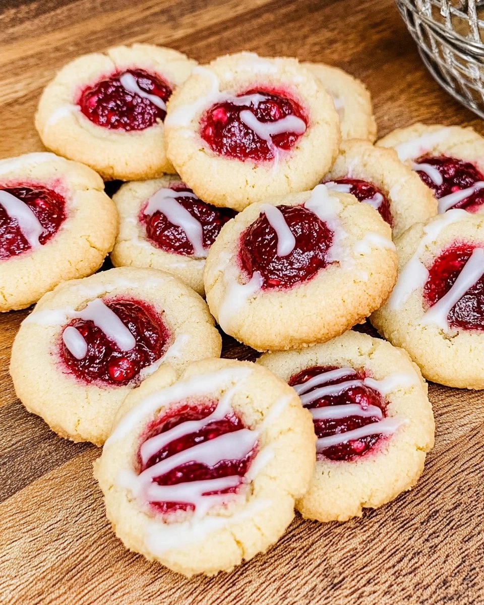 Raspberry Shortbread Thumbprint Cookies