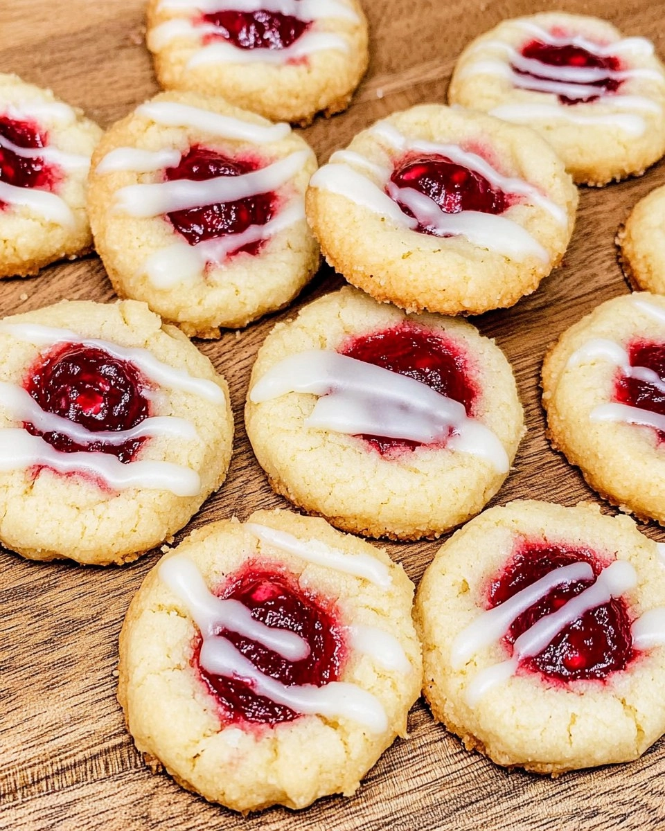 Raspberry Shortbread Thumbprint Cookies