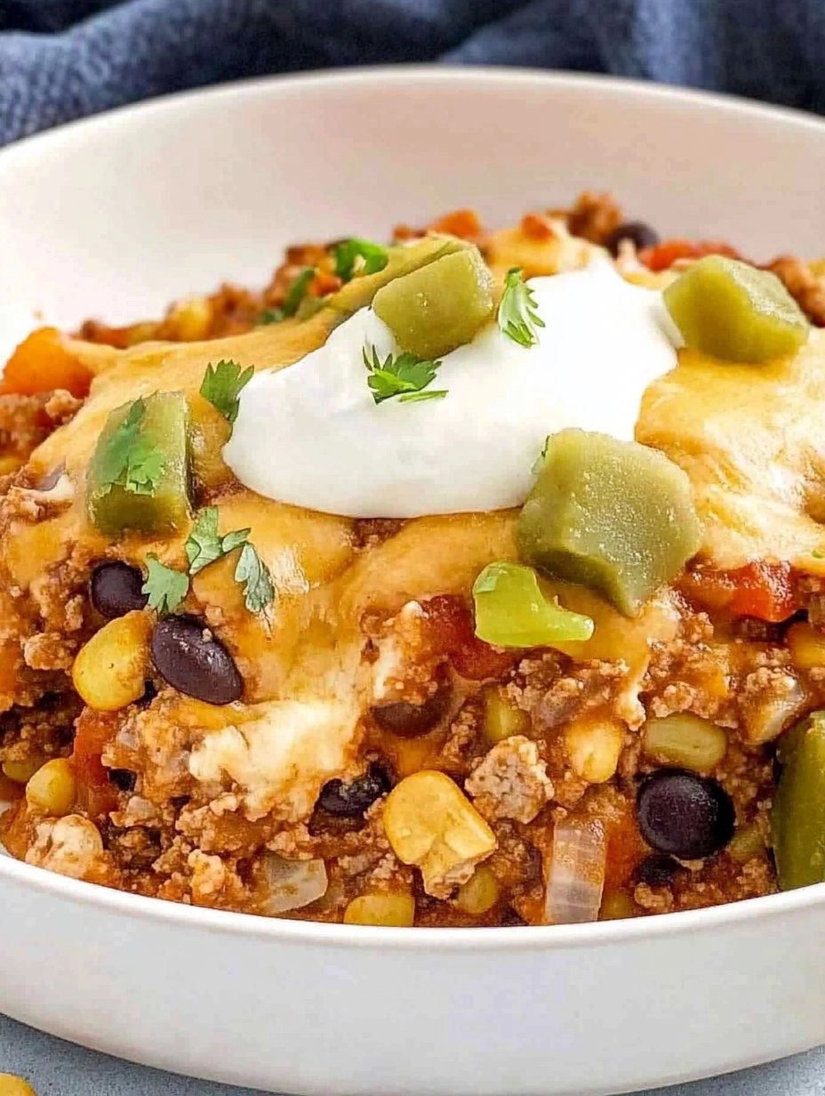 Slow Cooker Taco Casserole