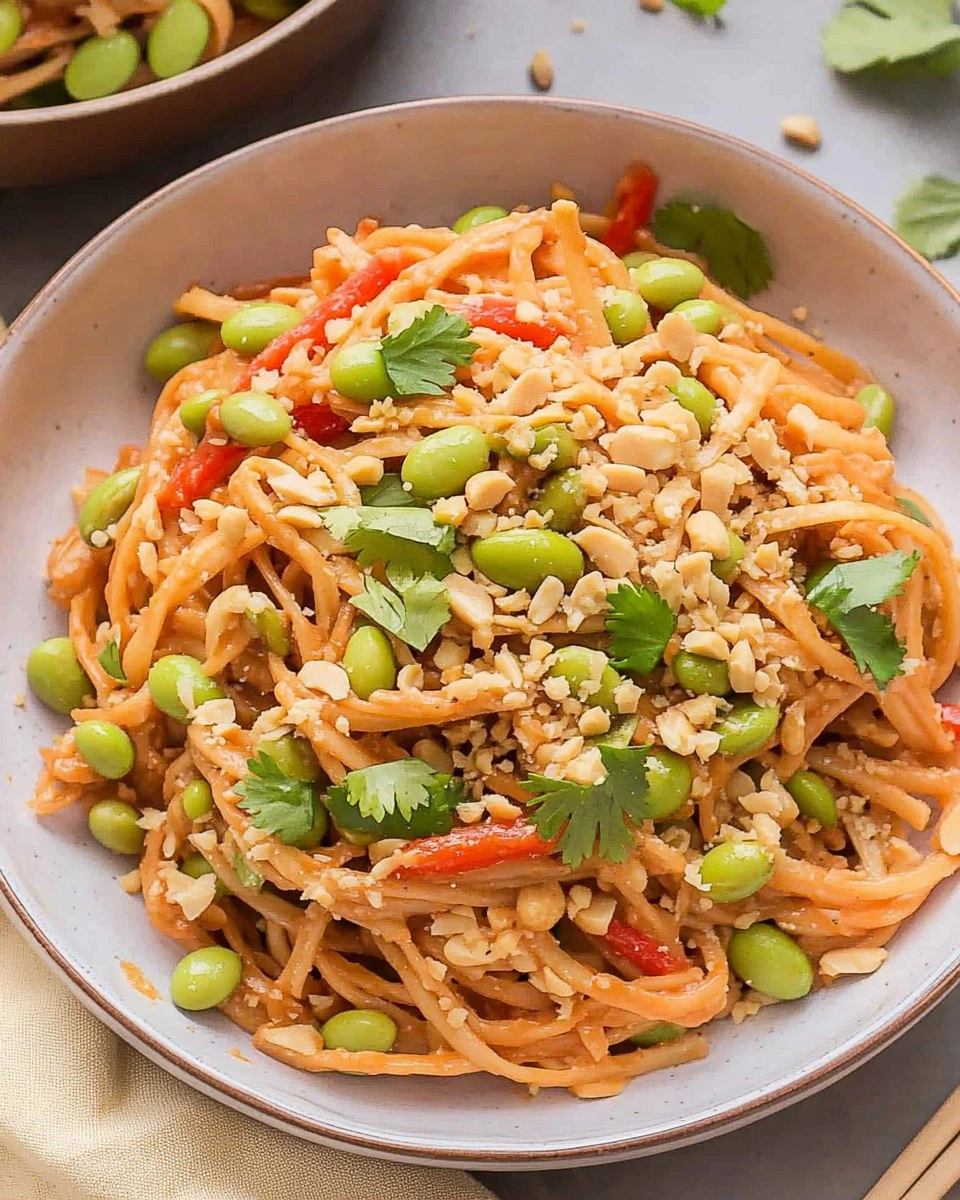 Spicy Edamame Peanut Noodles