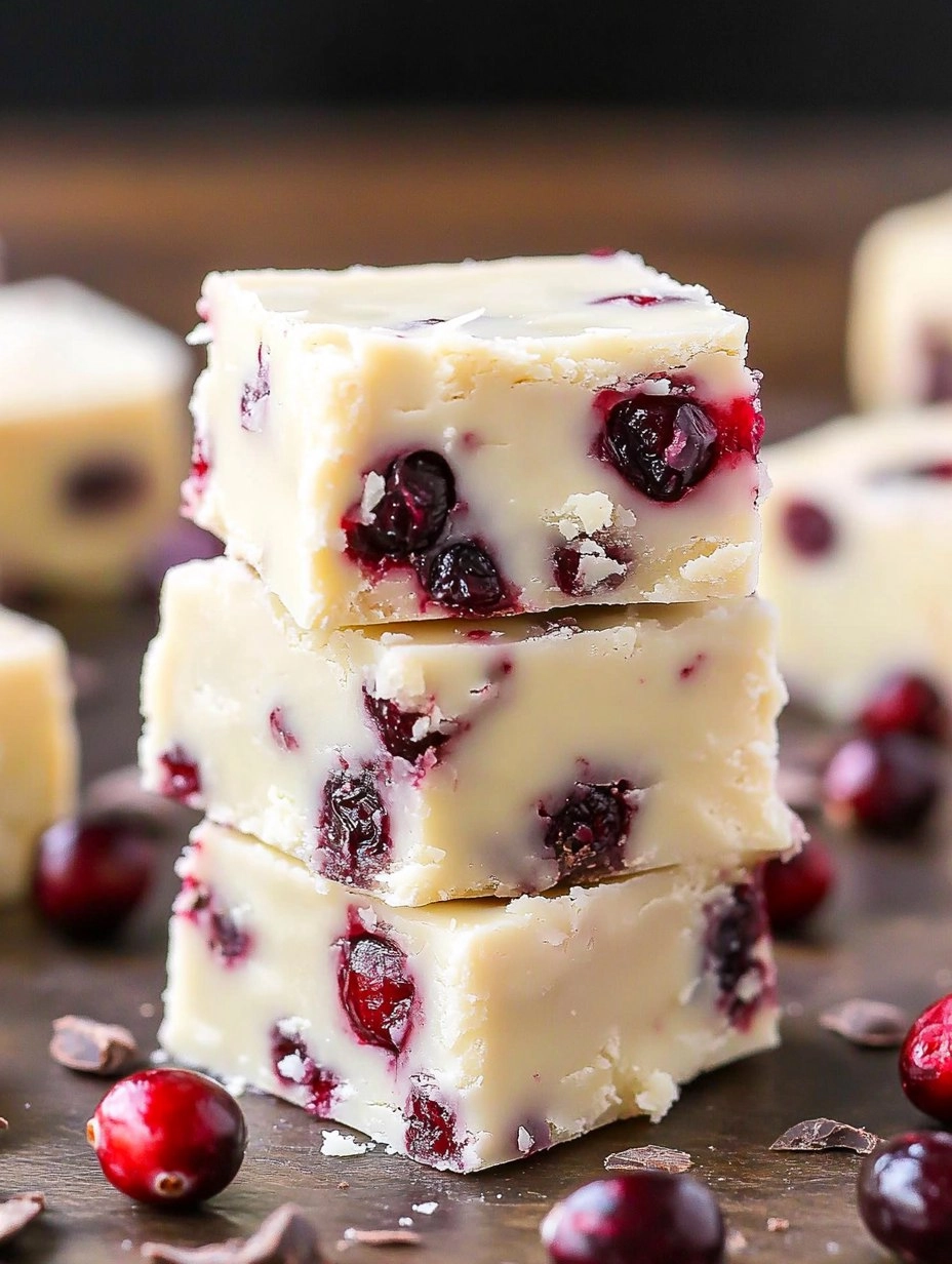 White Chocolate Cranberry Fudge