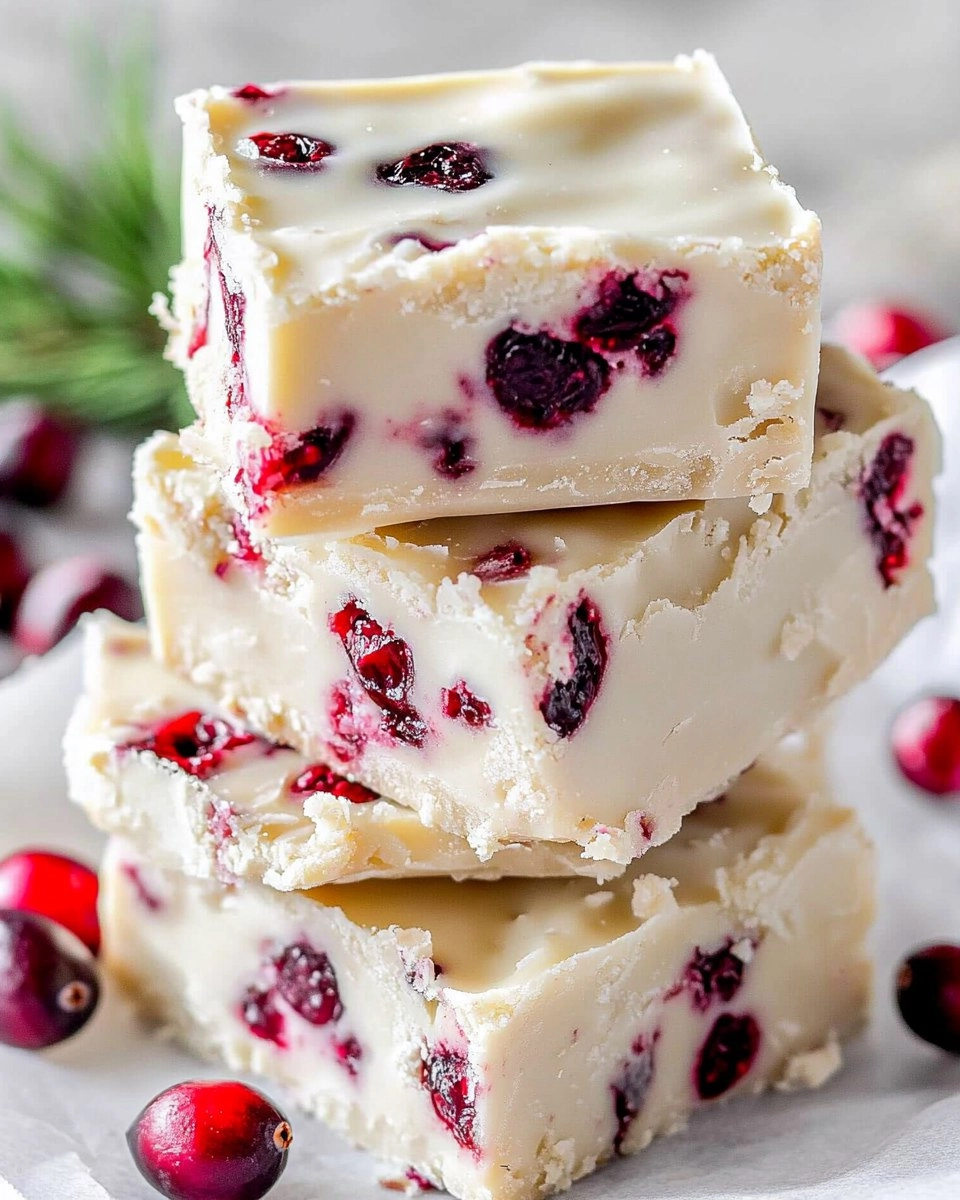 White Chocolate Cranberry Fudge