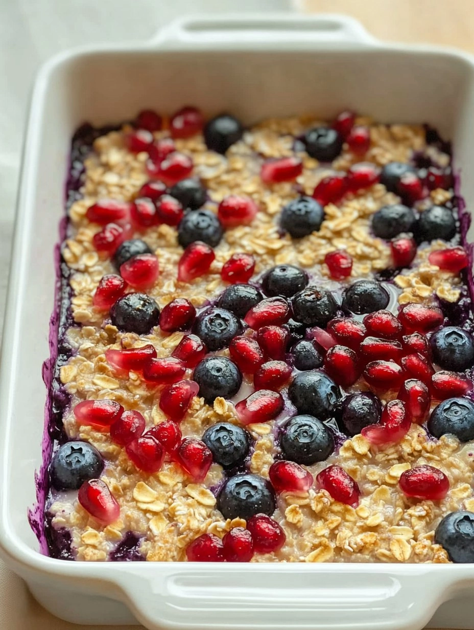 Blueberry Baked Oatmeal With Pomegranates