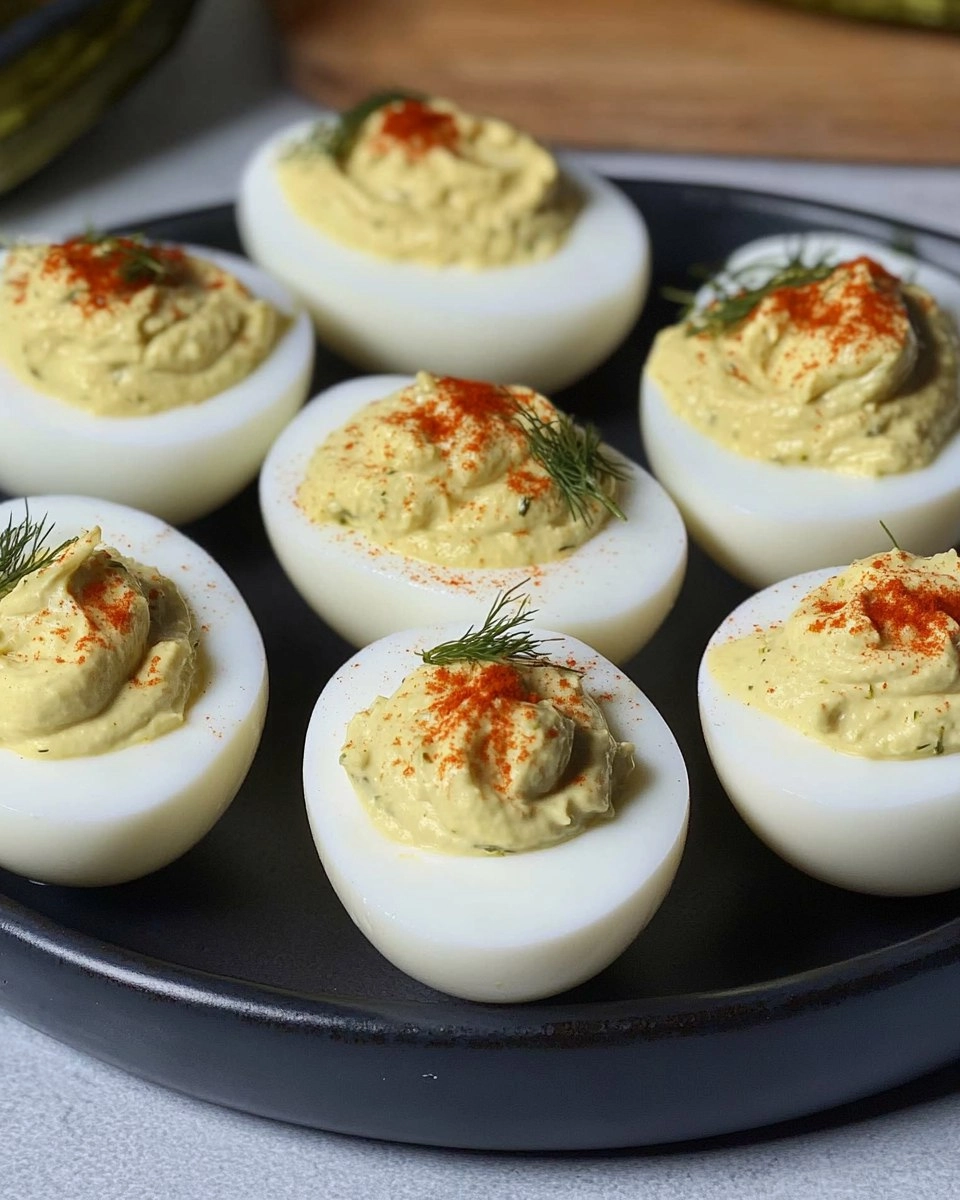 Dill Pickle Deviled Eggs