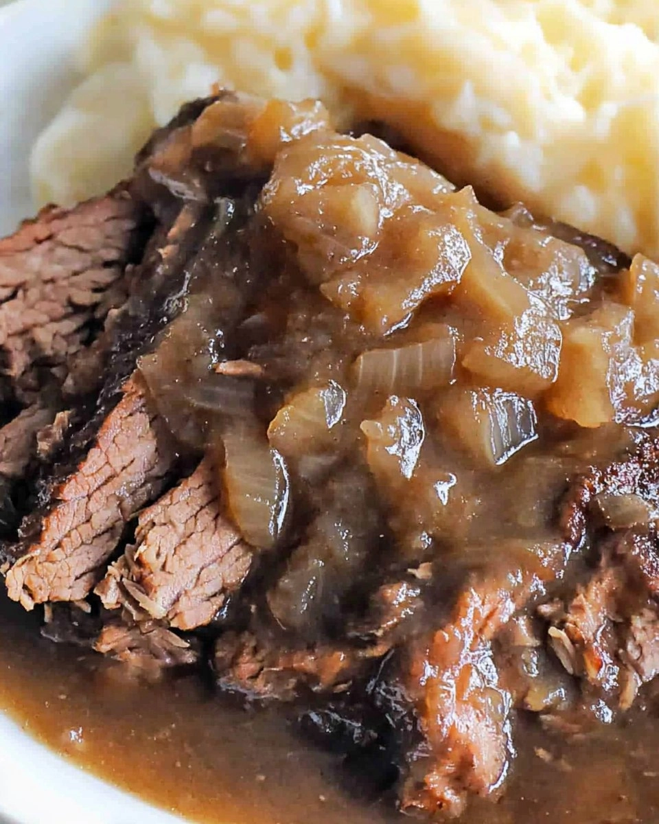 Slow Cooker Beef Brisket With Onion Gravy