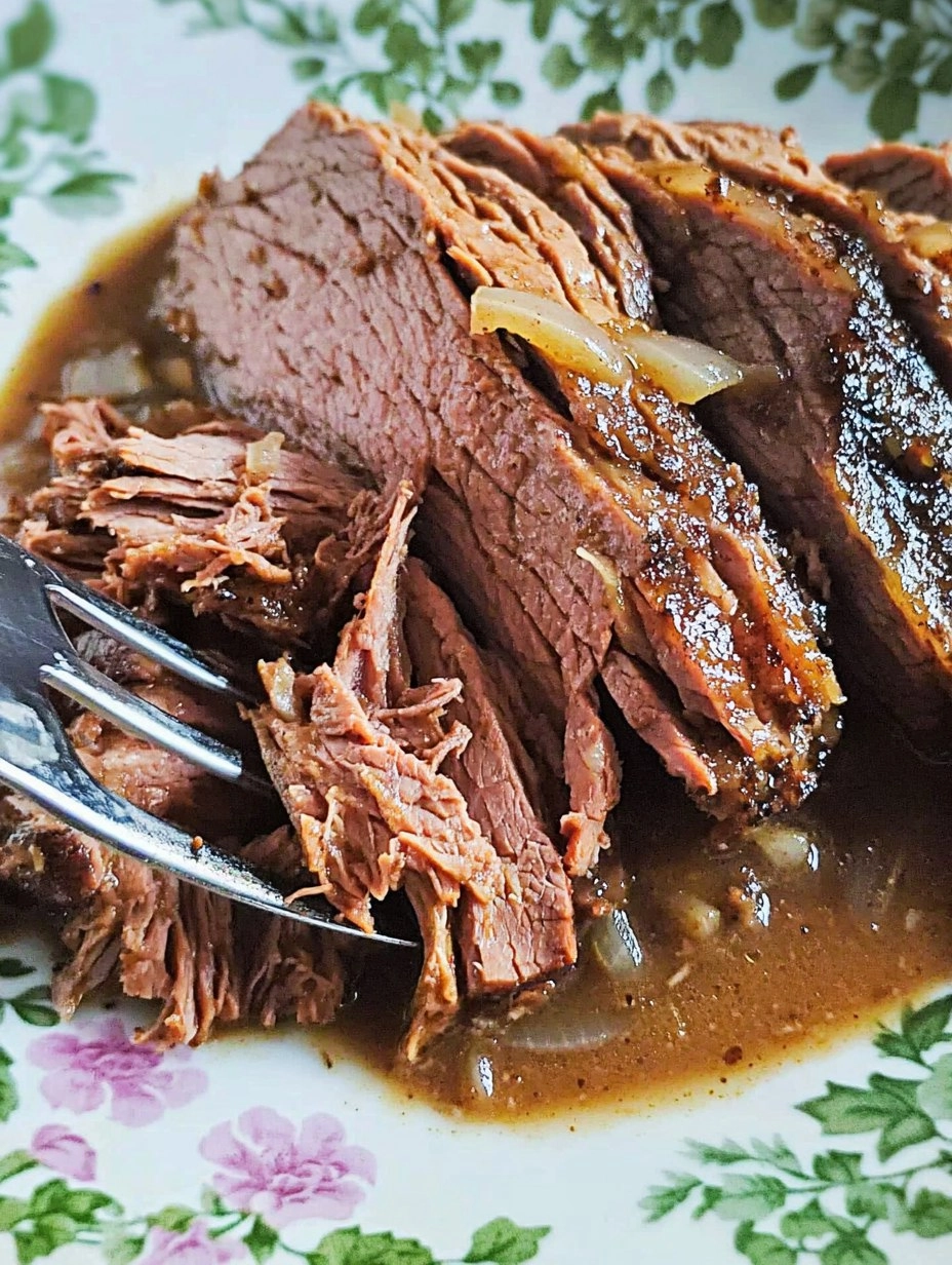 Slow Cooker Beef Brisket With Onion Gravy
