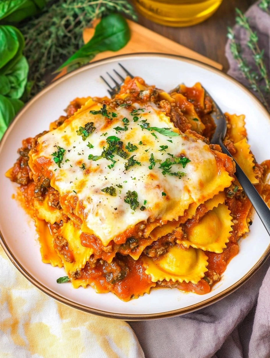 Slow Cooker Ravioli Lasagna