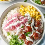 BBQ-Meatball-Rice-Bowls-Recipe