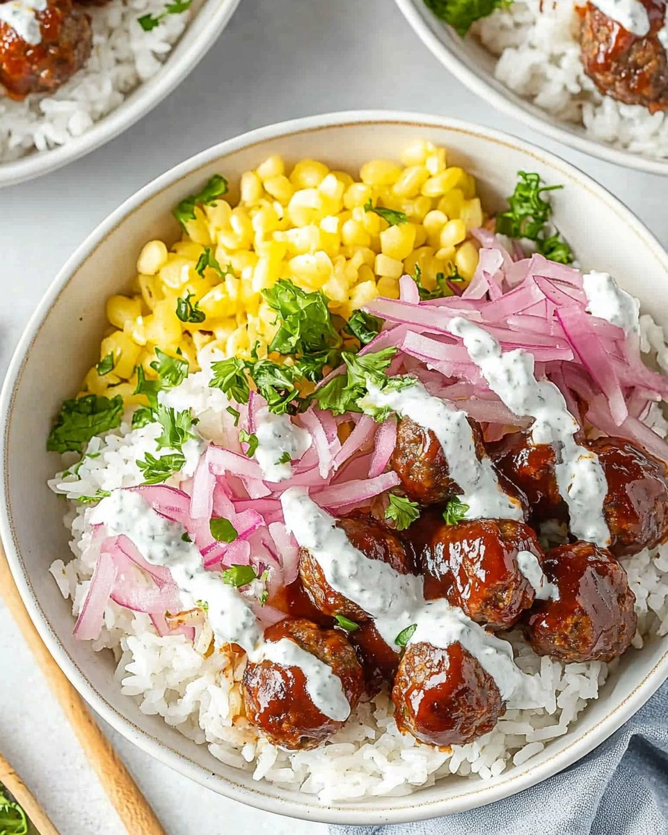 BBQ Meatball Rice Bowls