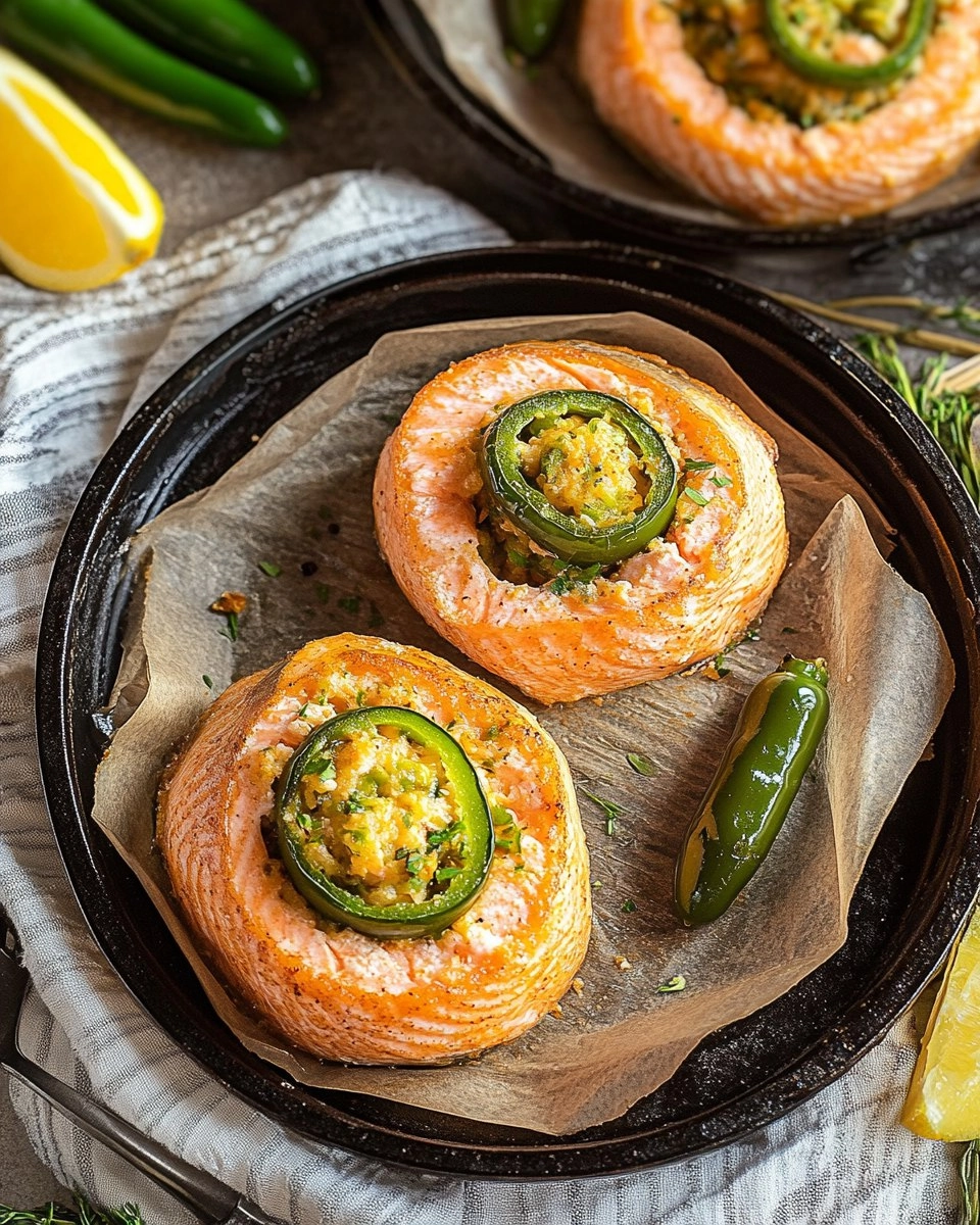 Chipotle Jalapeño Popper Stuffed Salmon Rolls