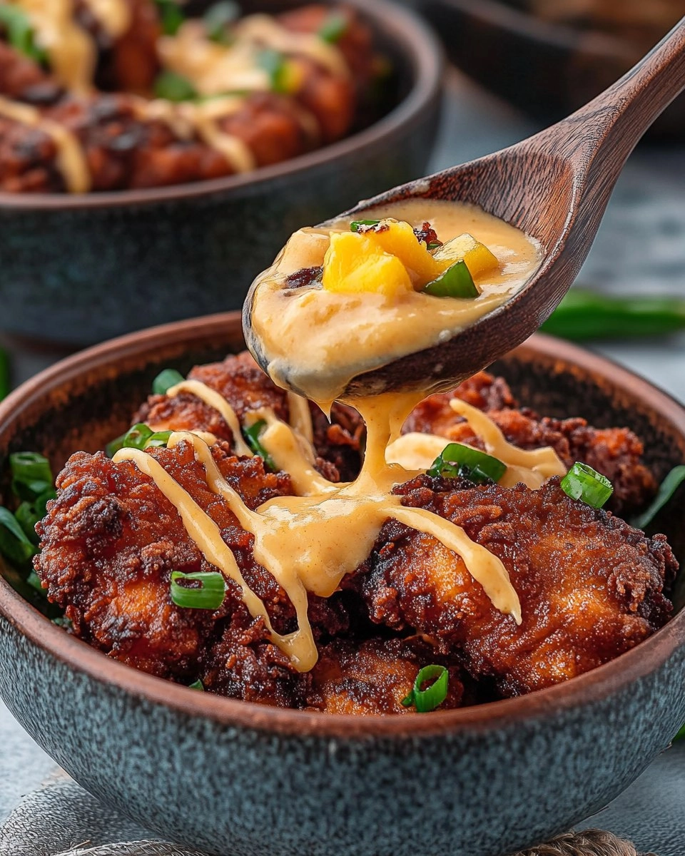 Crispy Hawaiian Mochiko Chicken with Mango Aioli