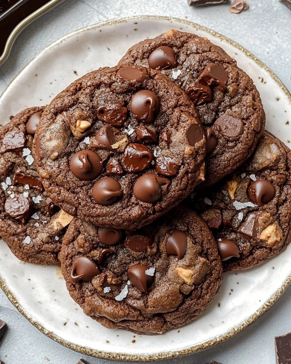 Double Chocolate Chocolate Chip Cookies with Pecans