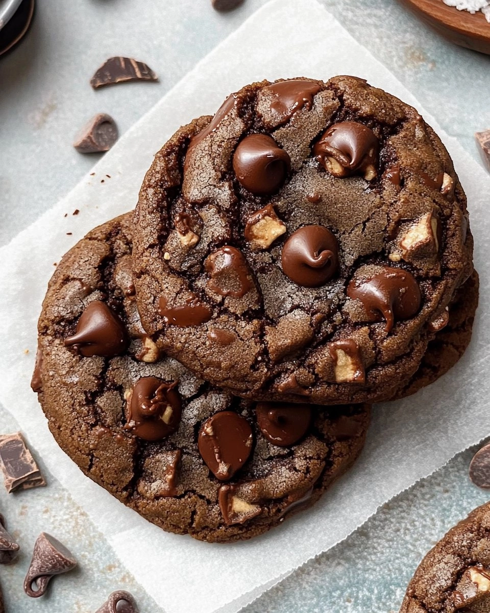 Double Chocolate Chocolate Chip Cookies with Pecans