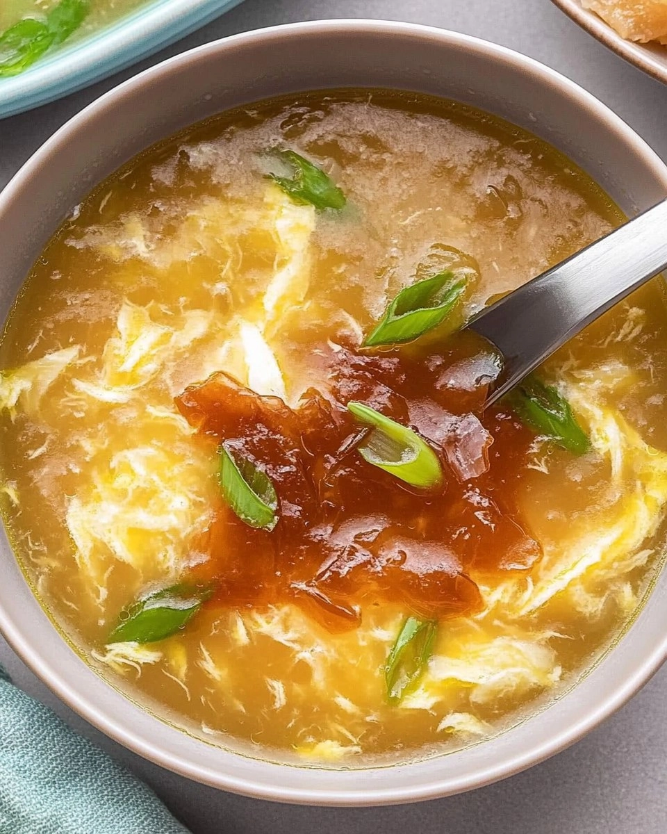 Egg Drop Soup with Crispy Fried Wonton Strips