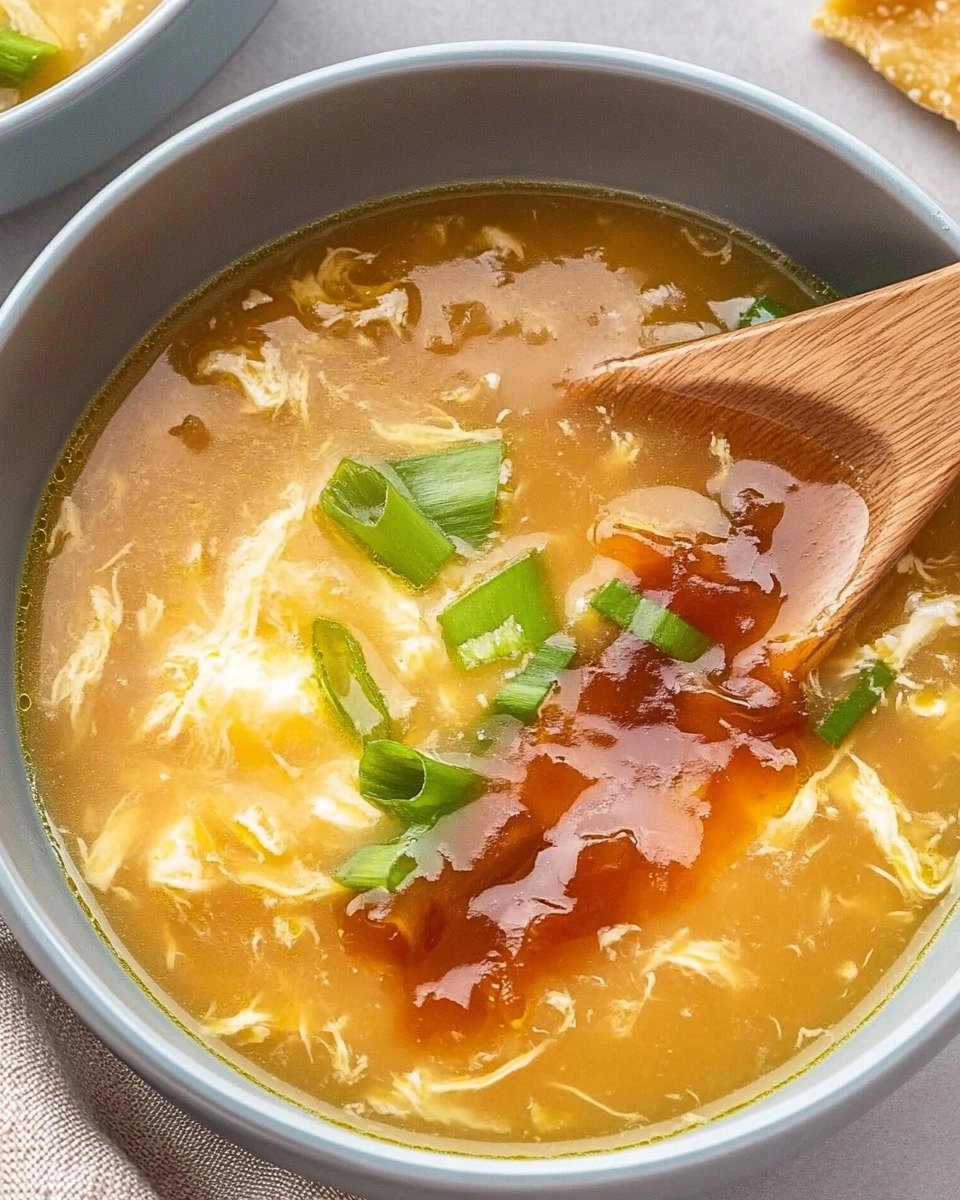 Egg Drop Soup with Crispy Fried Wonton Strips