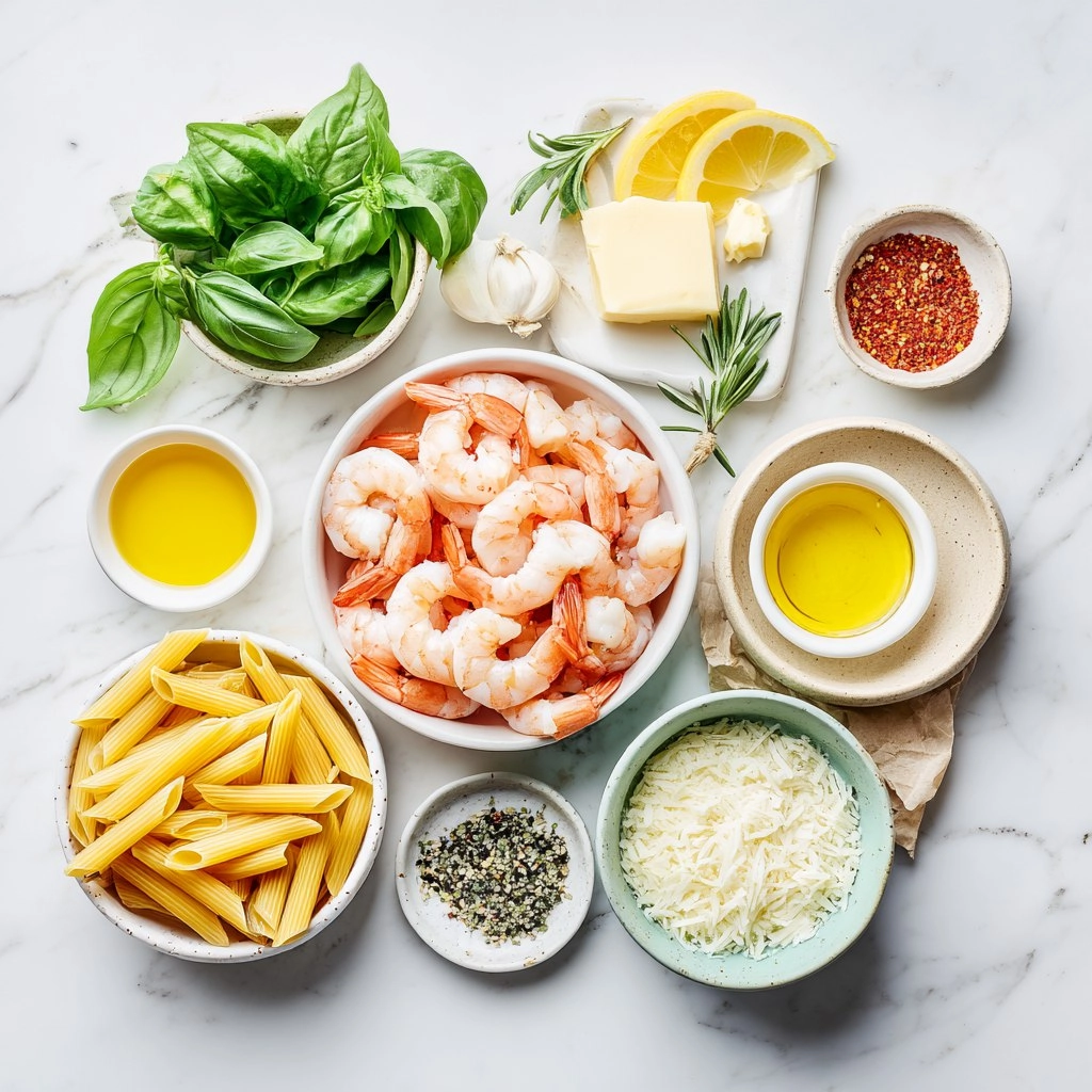Garlic Butter Shrimp Pasta with Fresh Basil