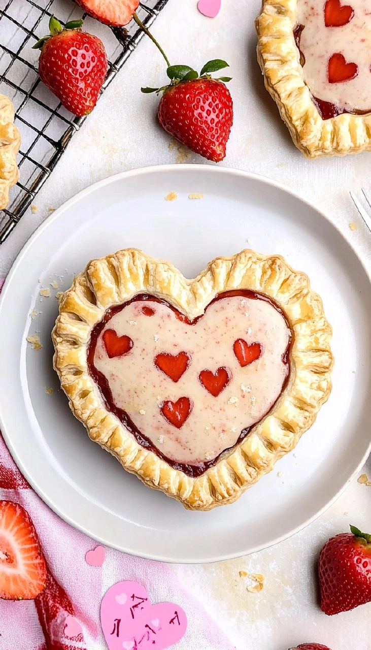 Heart Shaped Strawberry Hand Pies