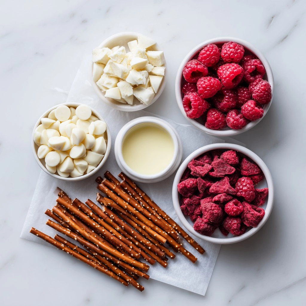 Raspberry White Chocolate Covered Pretzel Sticks