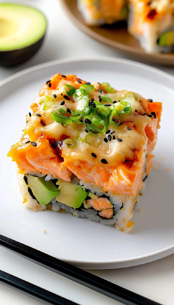 Salmon Sushi Bake with Spicy Edamame