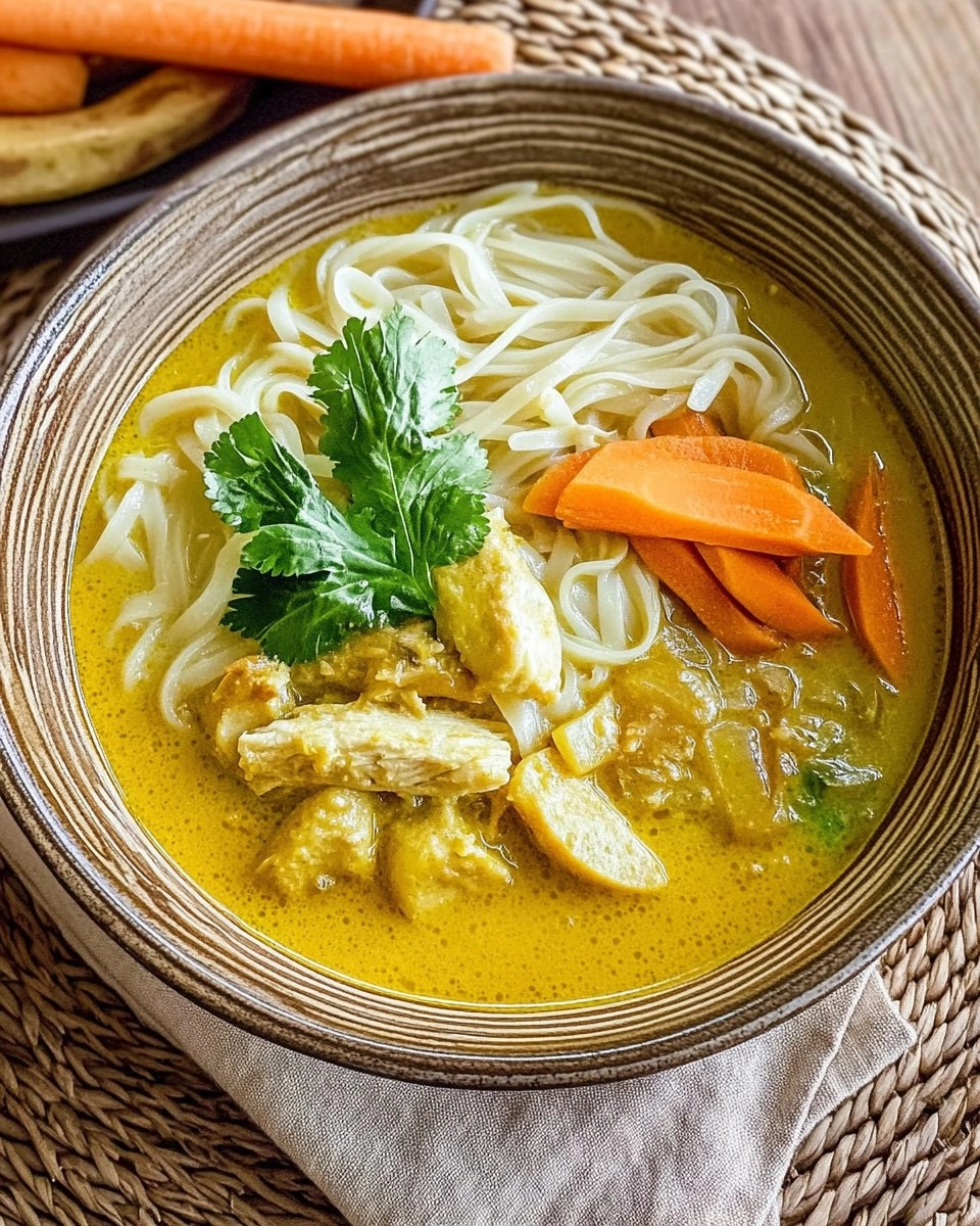 Thai Yellow Curry Noodle Soup with Chicken