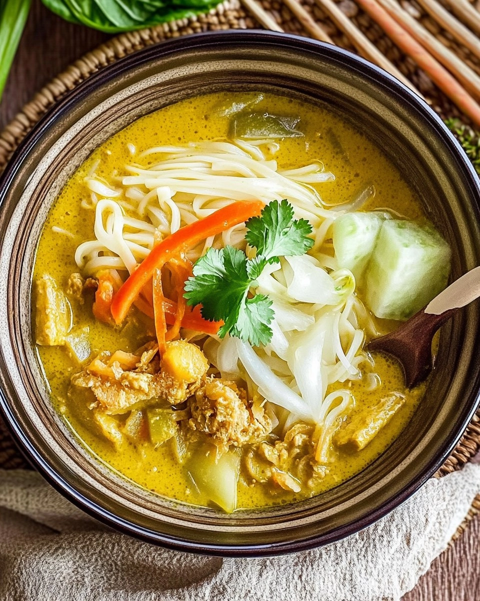 Thai Yellow Curry Noodle Soup with Chicken