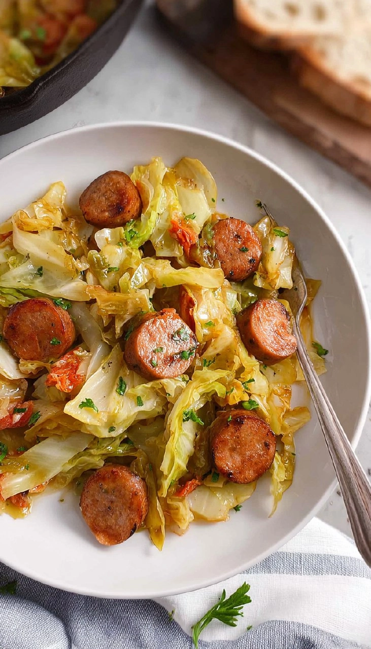Chicken Sausage and Cabbage Skillet