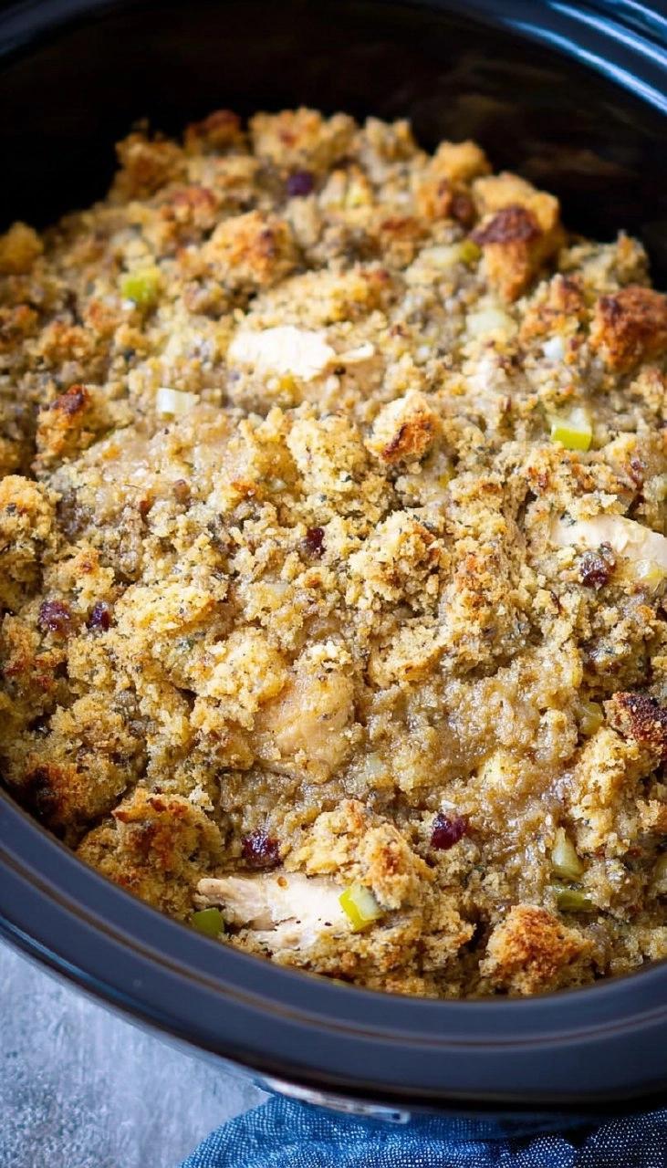 Chicken and Dressing in Crock Pot