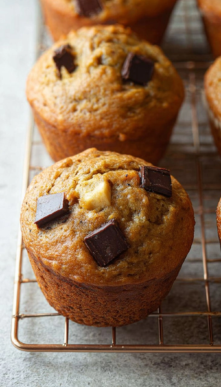 Chocolate Chunk Banana Muffins