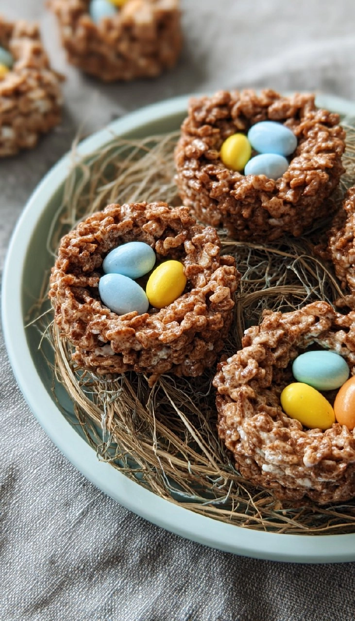 Cocoa Krispie Bird Nest Cookies