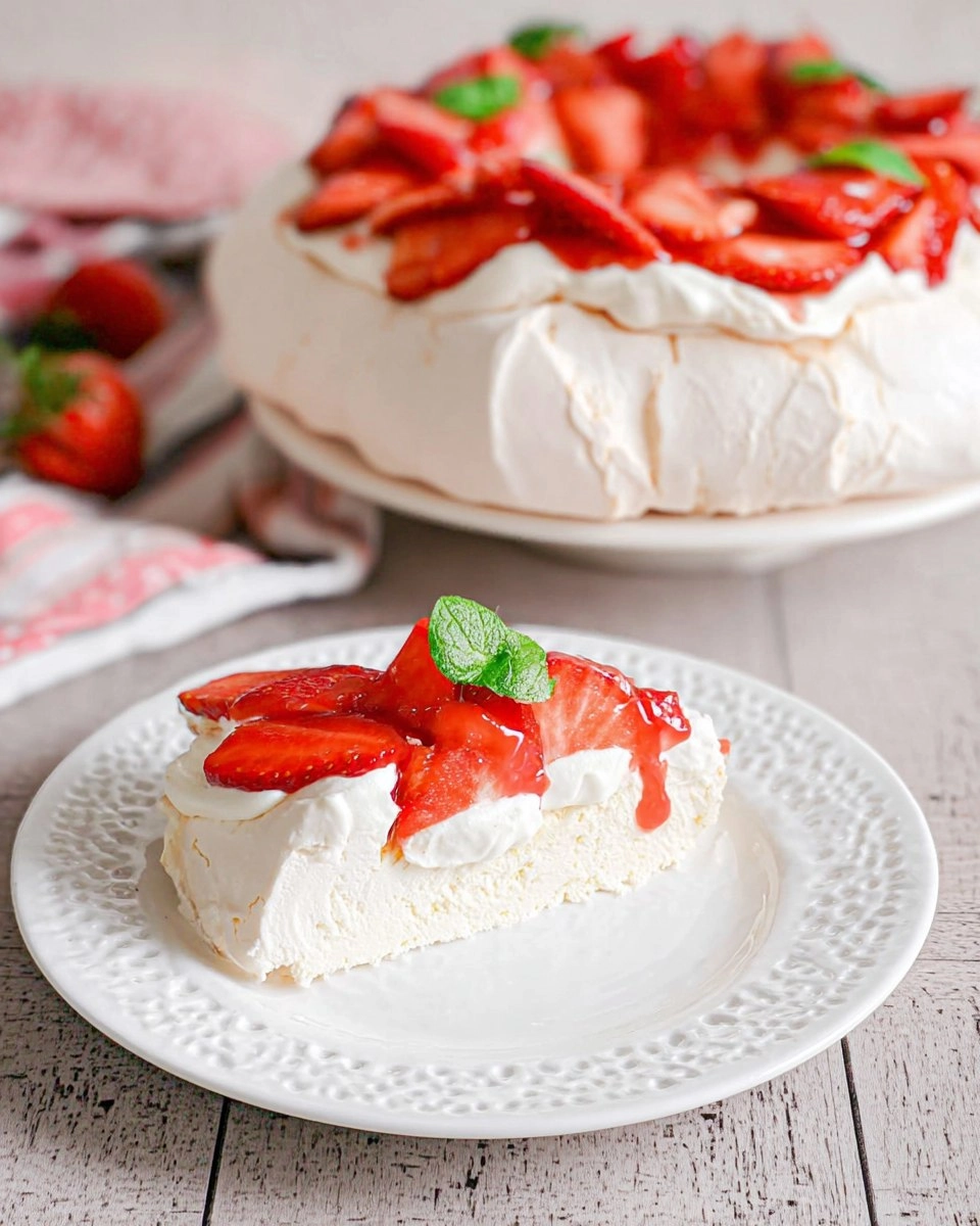 Light & Crispy Strawberry Pavlova