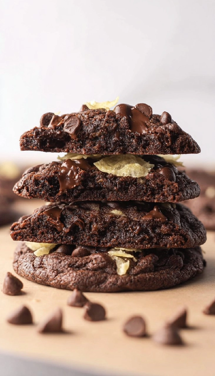 Double Chocolate Potato Chip Cookies
