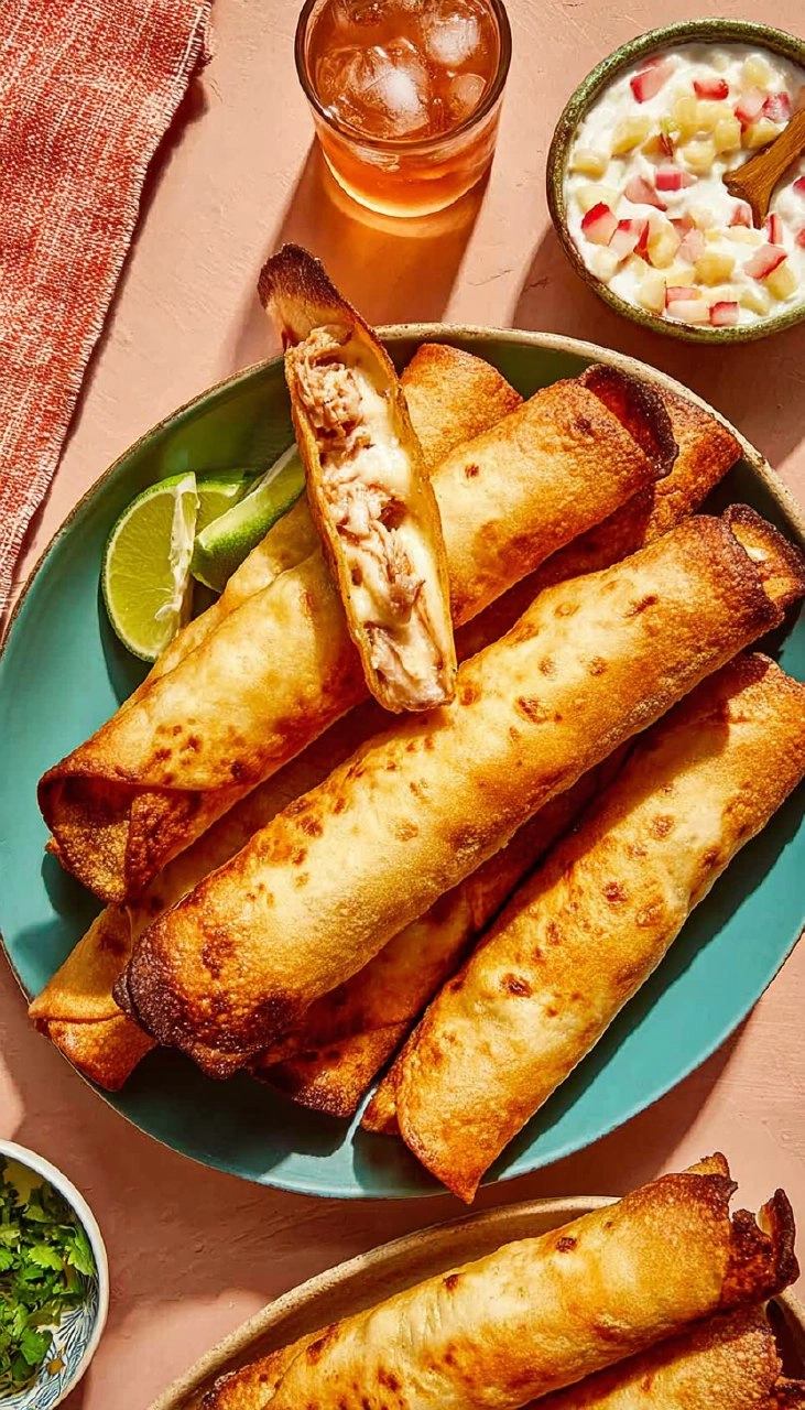 Flautas with Chicken and Cheese Filling