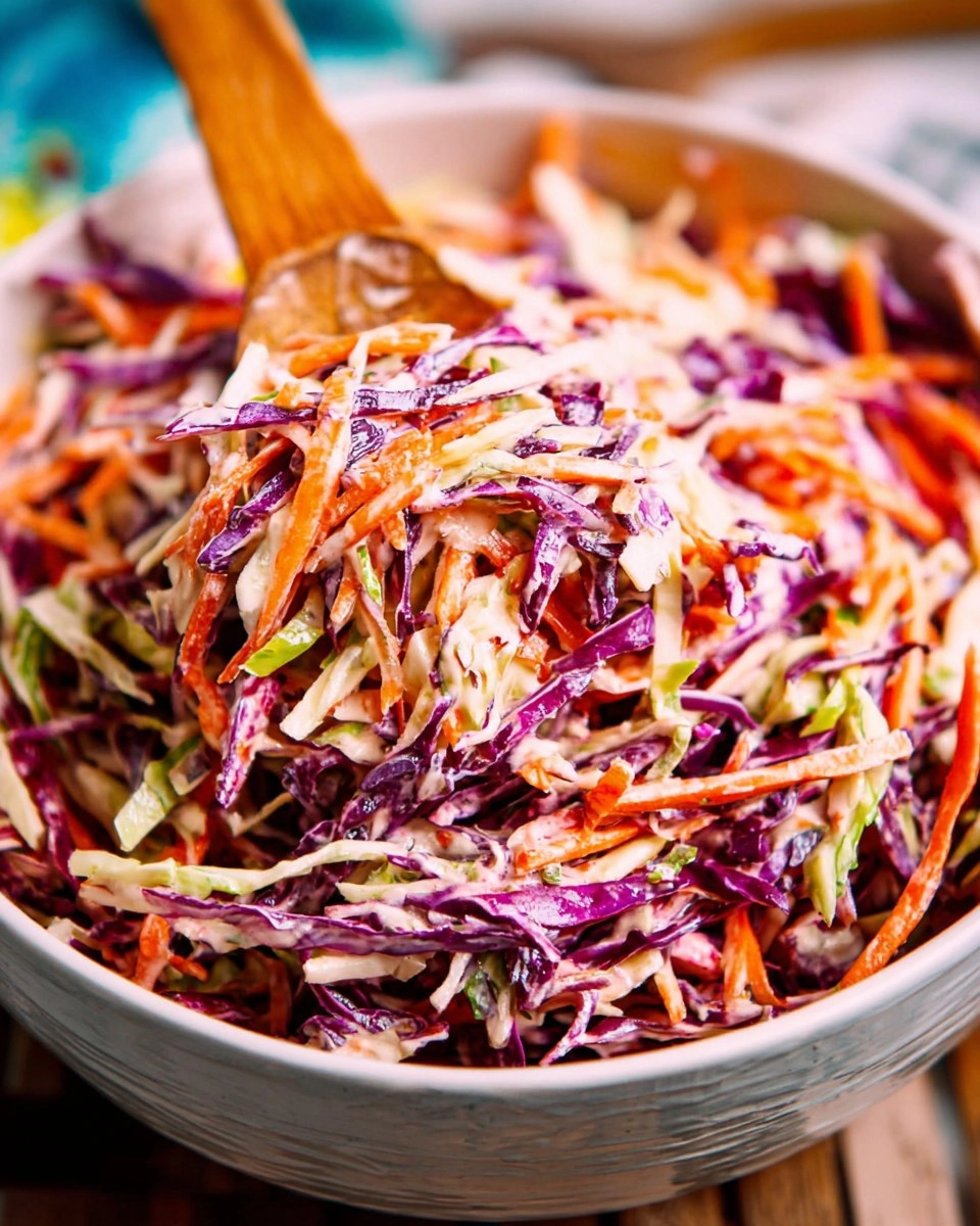 Coleslaw with purple cabbage and carrots