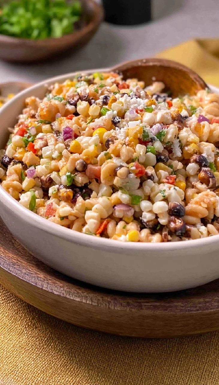 Mexican Street Corn Pasta Salad with Cotija
