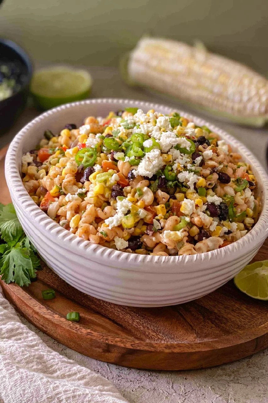 Mexican Street Corn Pasta Salad with Cotija
